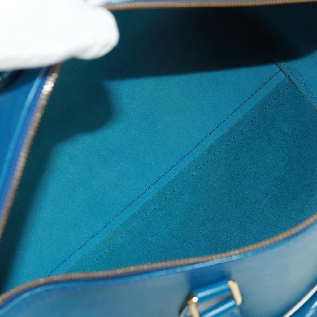 Louis Vuitton Speedy Handbag Epi Leather Blue Leather Handbag (Authentic  )