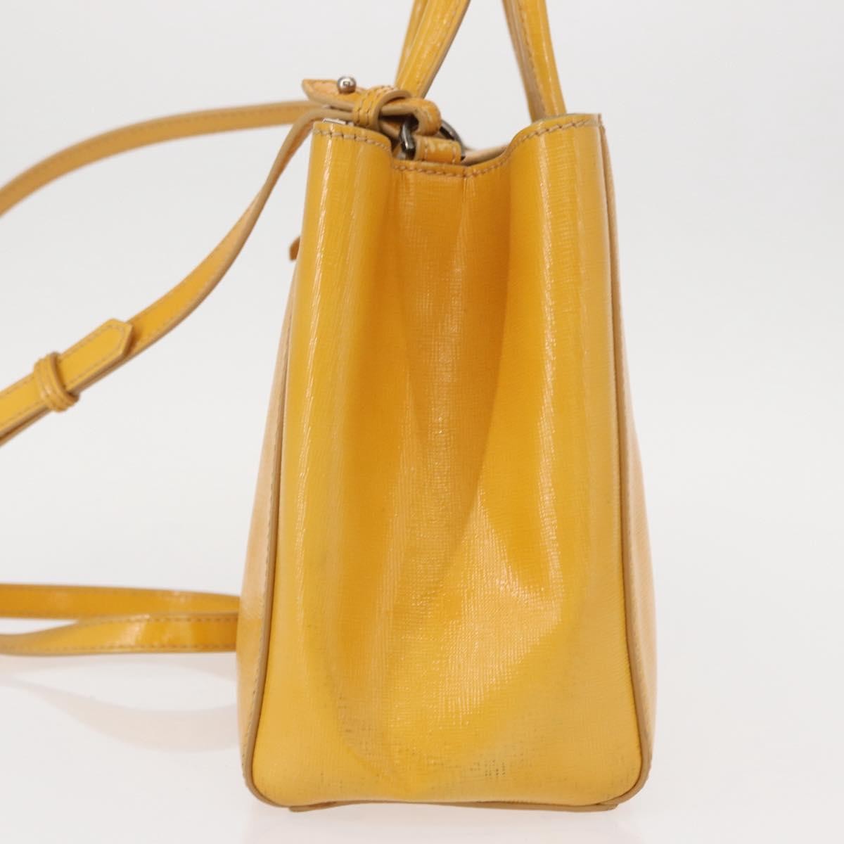Fendi 2Jours Bag Leather Yellow Leather Handbag (Authentic  )