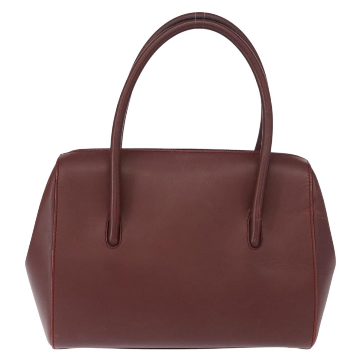 Cartier Must De Cartier Leather Burgundy Leather Handbag (Authentic  )