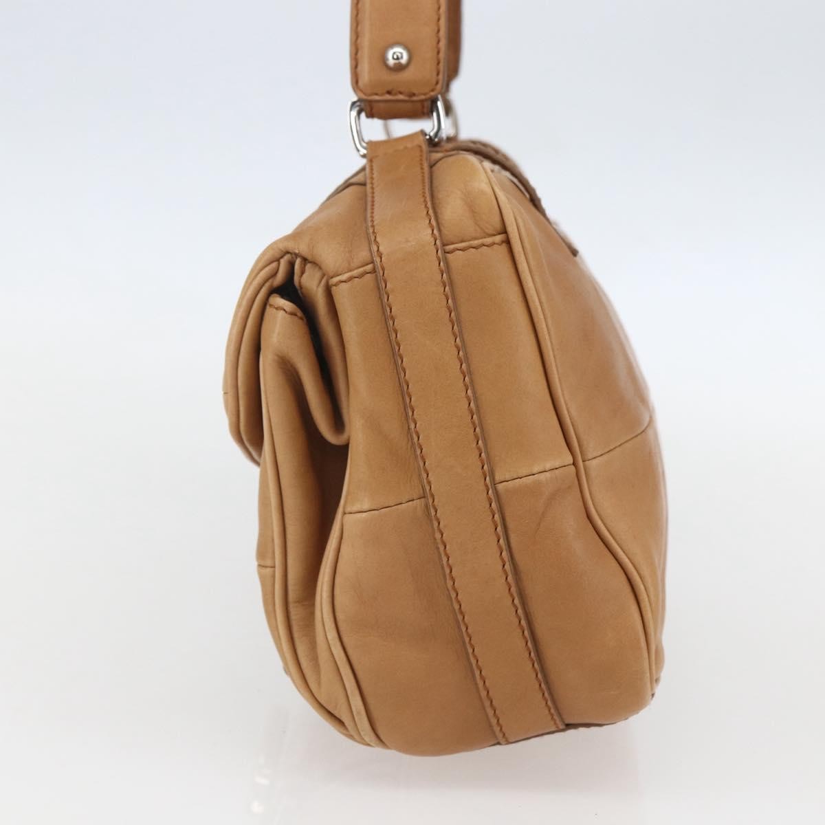Salvatore Ferragamo Gancini Handbag Leather Brown Leather Handbag (Authentic  )