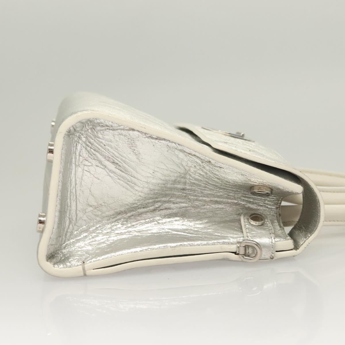 Christian Dior Diorever Bag Leather Silver Leather Bag (Authentic  )