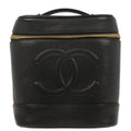 Chanel Vintage Timeless Cosmetic Case Caviar Black Leather Handbag (Authentic  )