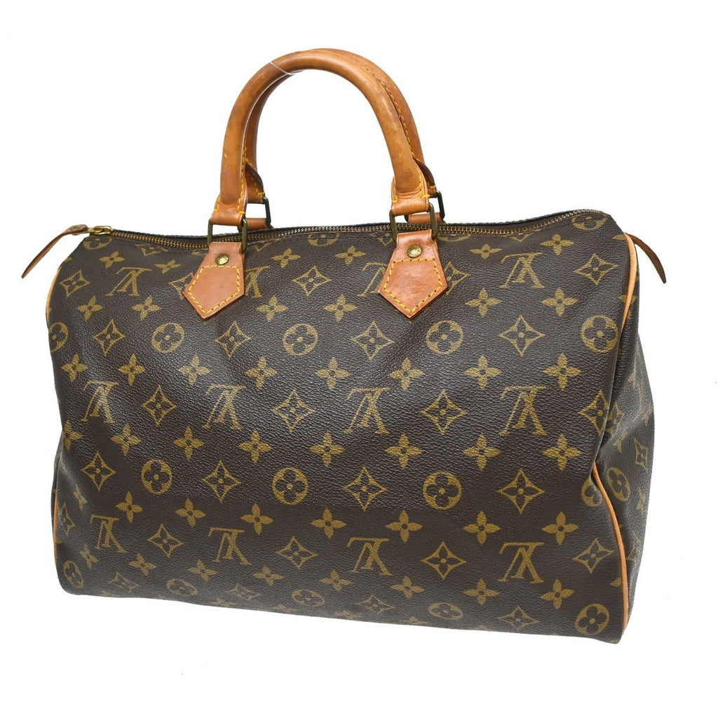 Louis Vuitton Speedy Handbag Monogram Canvas Brown Canvas Handbag ( )