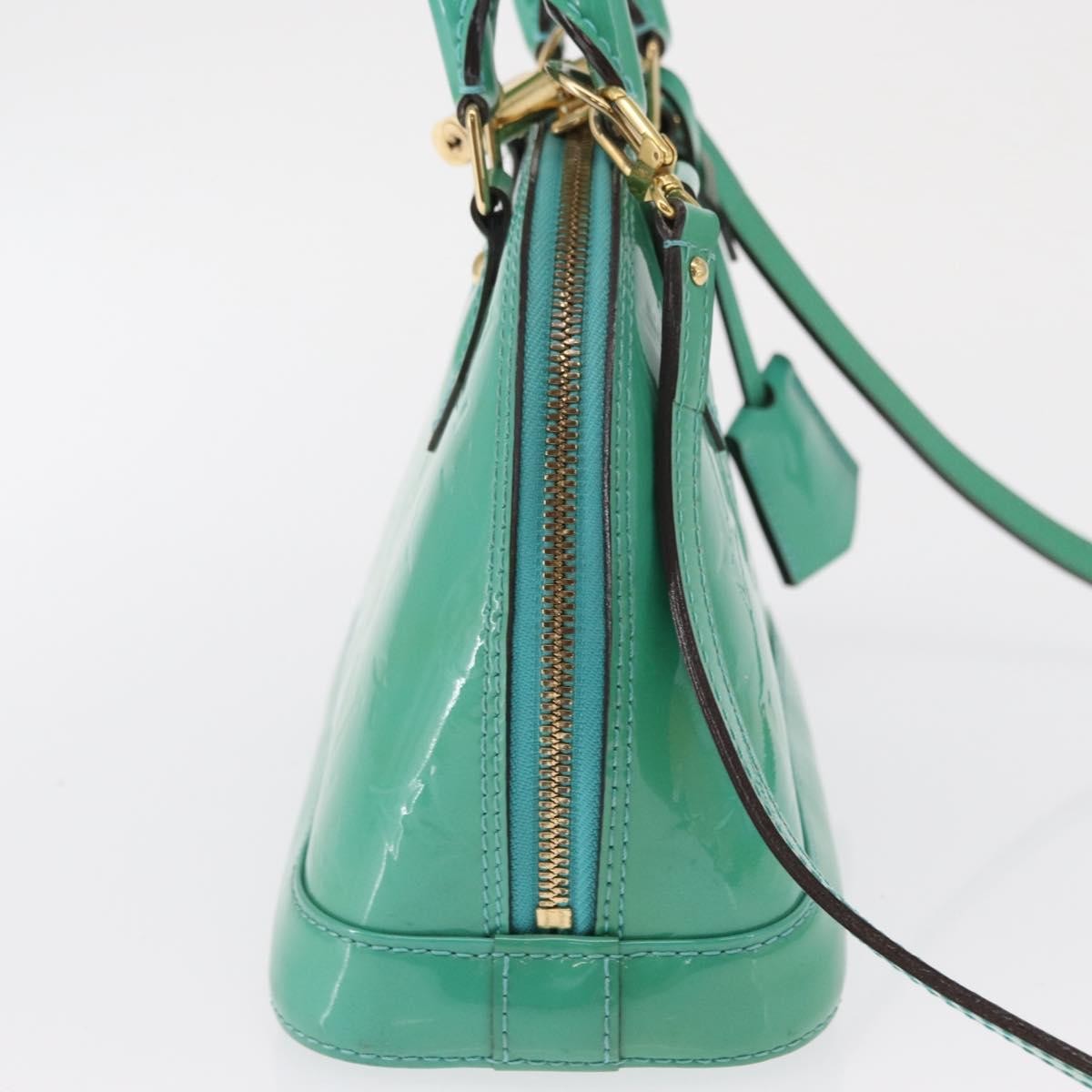 Louis Vuitton Alma Handbag Monogram Vernis Blue Patent_Leather Handbag (Authentic  )