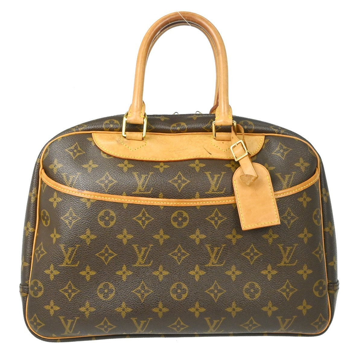 Louis Vuitton Deauville Handbag Monogram Canvas Brown Canvas Handbag ( )