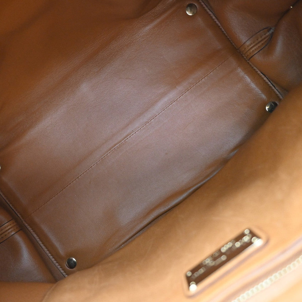 Salvatore Ferragamo Suzanna Satchel Smooth Leather Brown Leather Handbag (Authentic  )