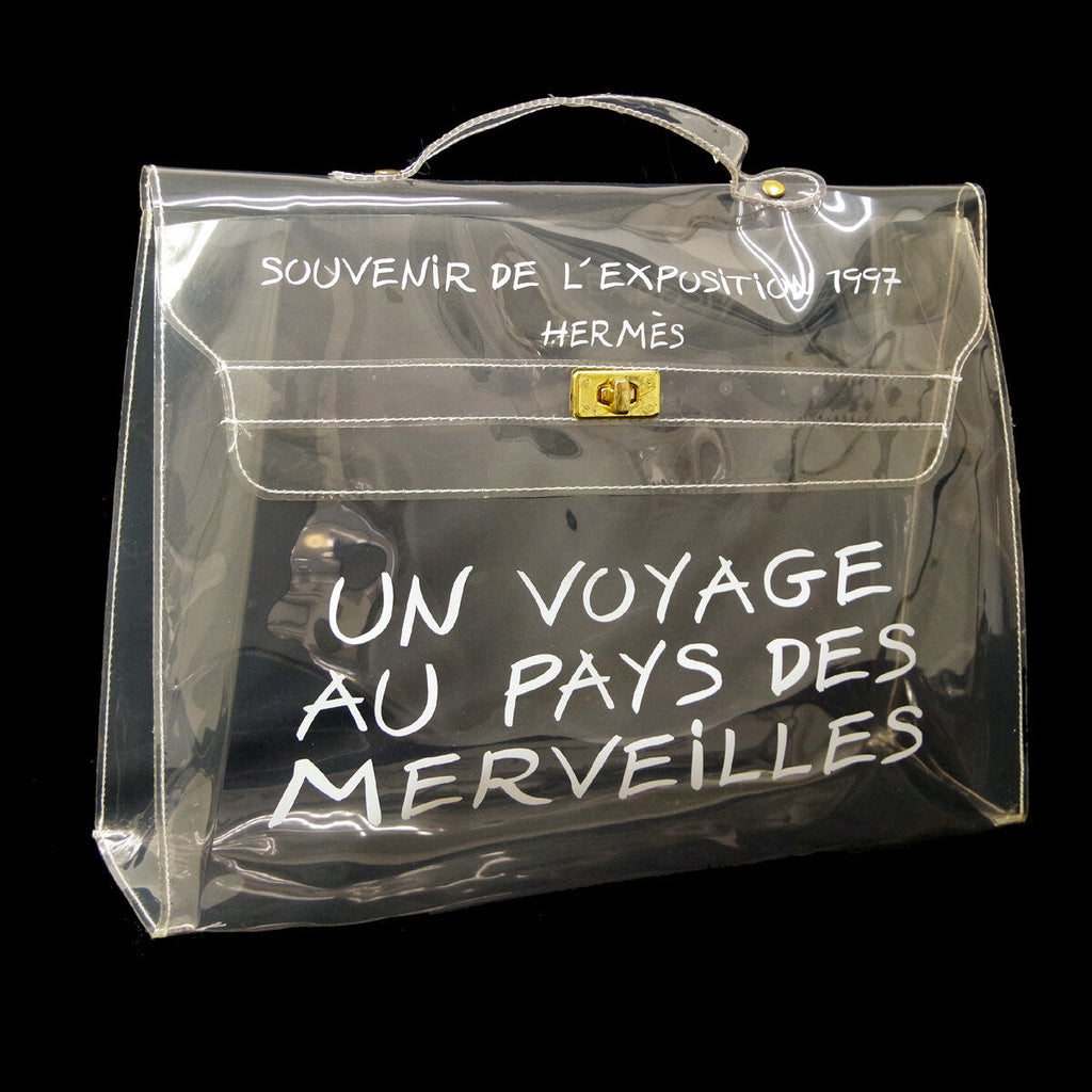 Hermes Kelly Souvenir Bag Vinyl Clear Plastic Handbag (Authentic  )