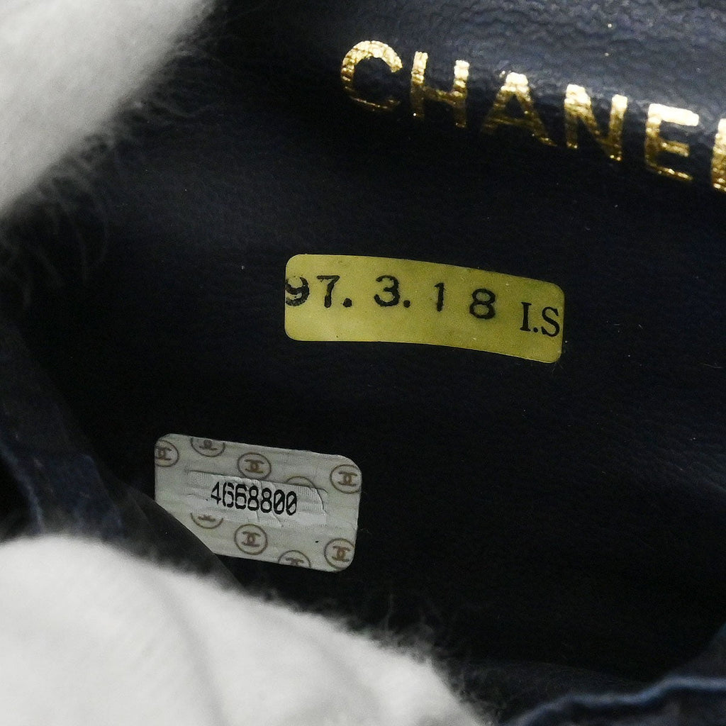 Chanel Vintage Timeless Cosmetic Case Denim Blue Denim_Jeans Handbag (Authentic  )