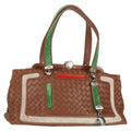Bottega Veneta Intrecciato Leather Brown Leather Handbag (Authentic  )