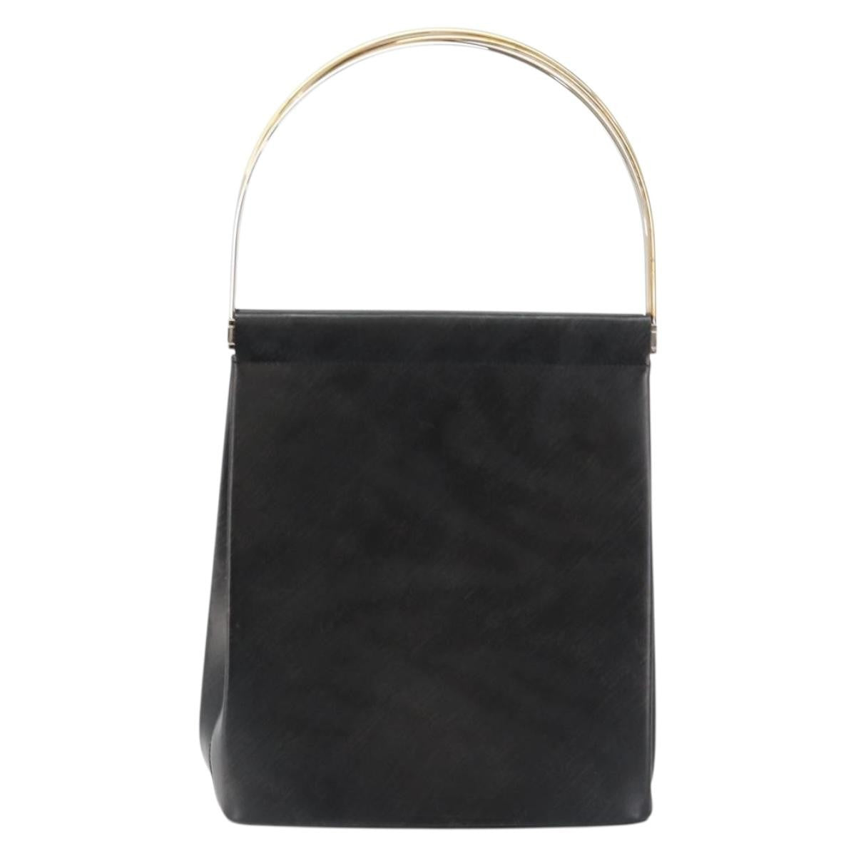 Cartier Trinity Hand Bag Leather Black Leather Bag (Authentic  )