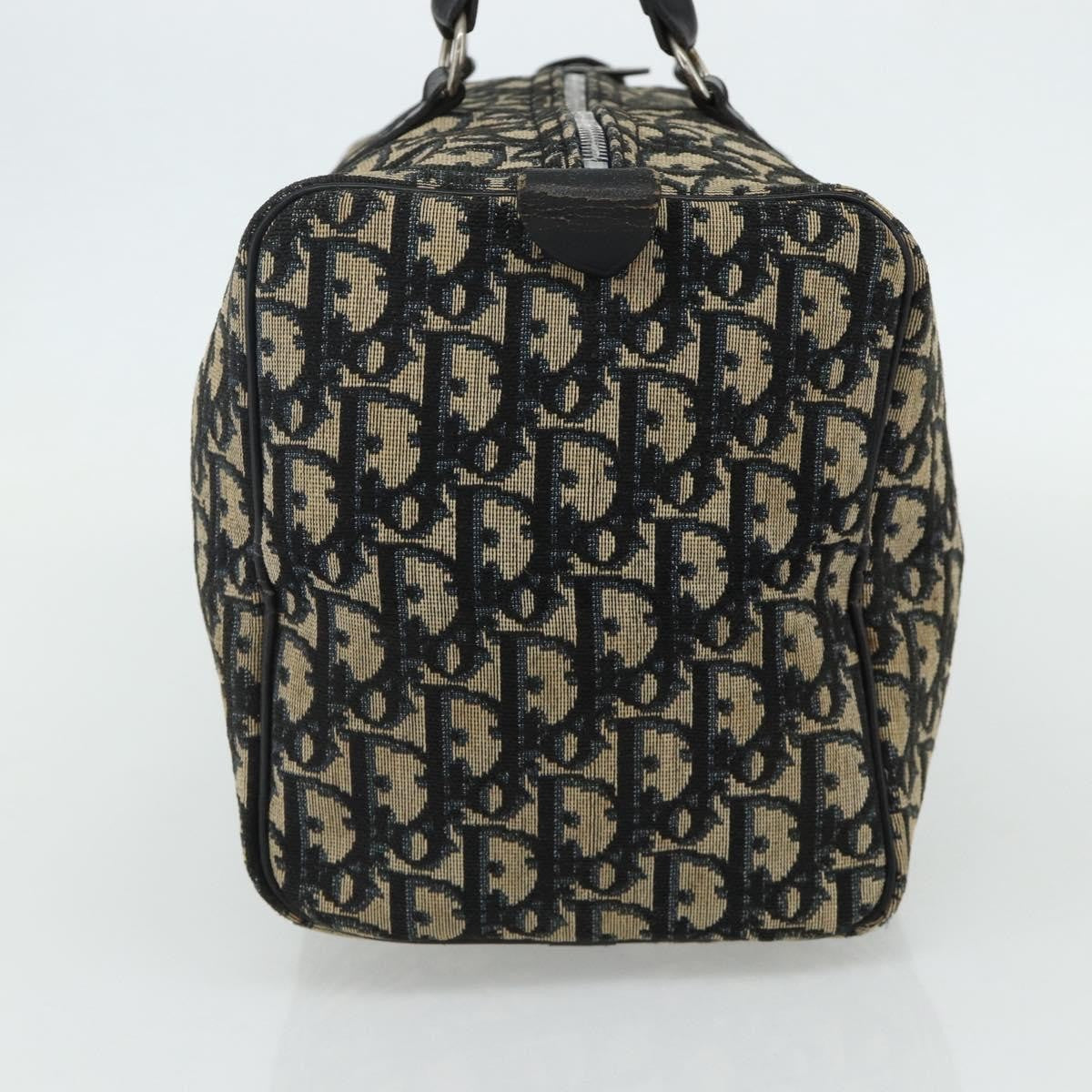Christian Dior Vintage Trotter Boston Bag Diorissimo Canvas Navy Canvas Handbag ( )