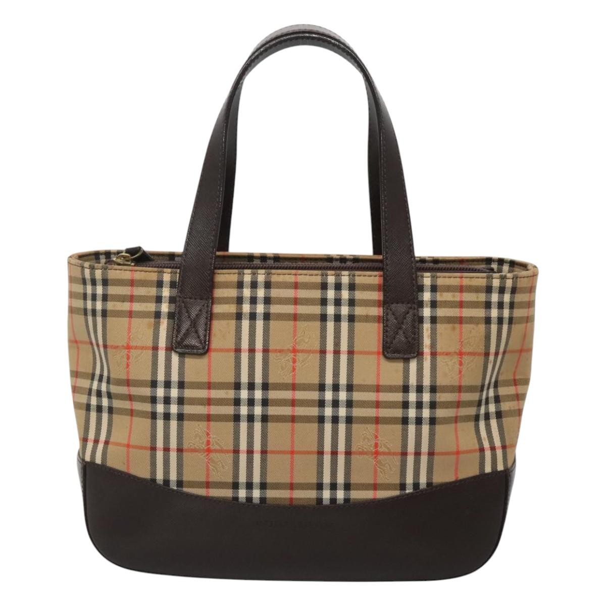 Burberry Nova Check Handbag Nova Check Canvas And Leather Beige Canvas Handbag (Authentic  )