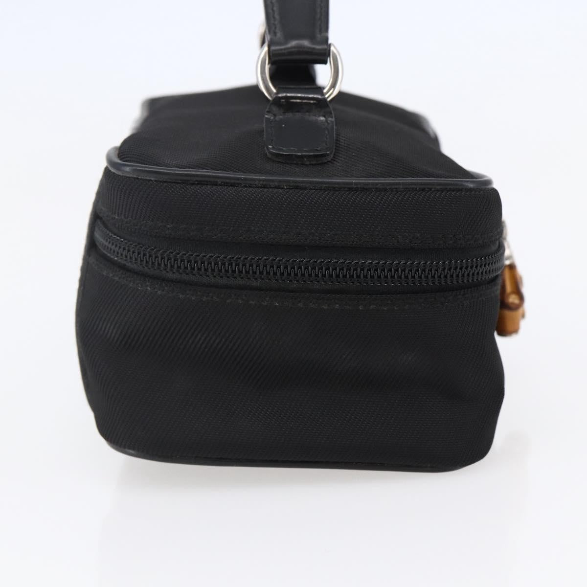 Gucci Vintage Bamboo Vanity Case Nylon Black Nylon Handbag ( )