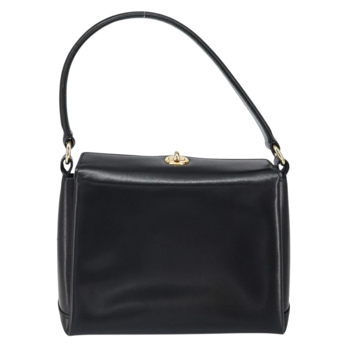 Gucci Vintage Handbag Leather Black Leather Handbag (Authentic  )