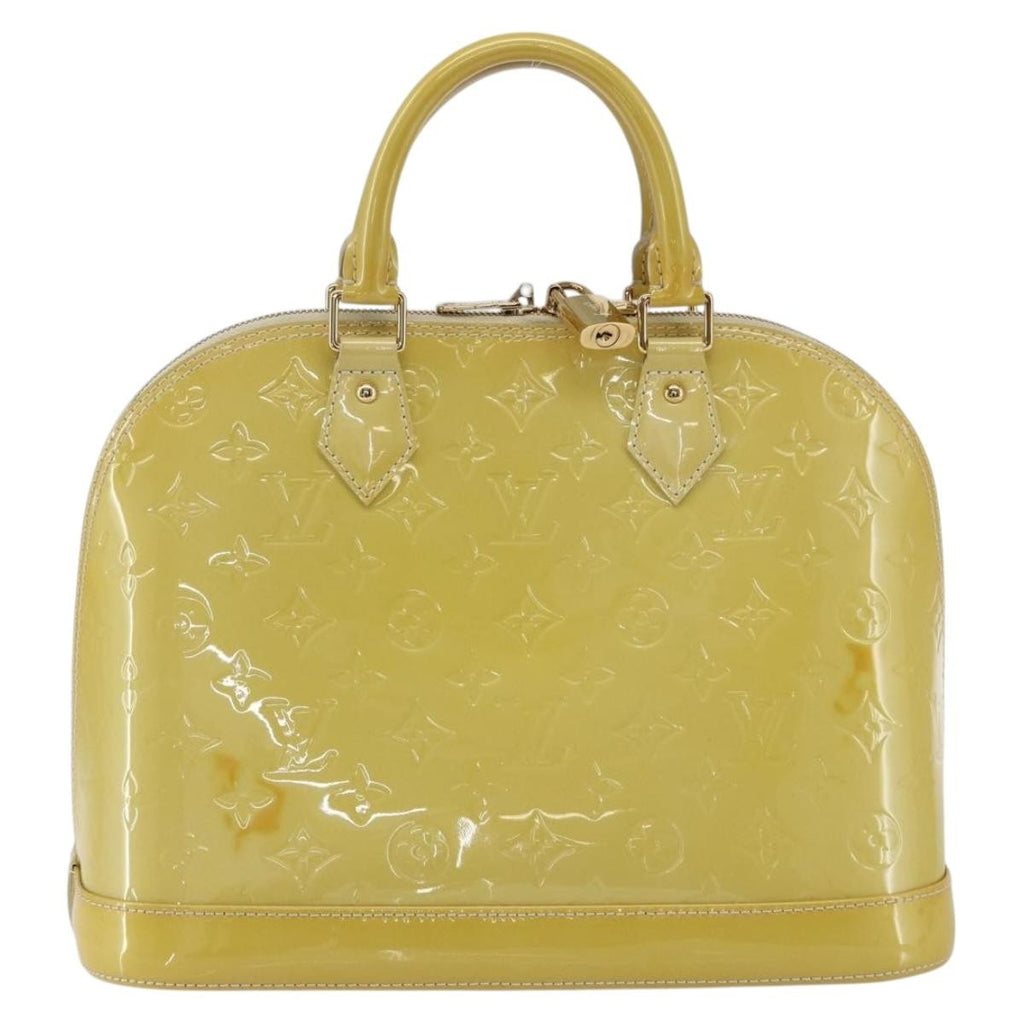 Louis Vuitton Alma Handbag Monogram Vernis Beige Patent_Leather Handbag (Authentic  )