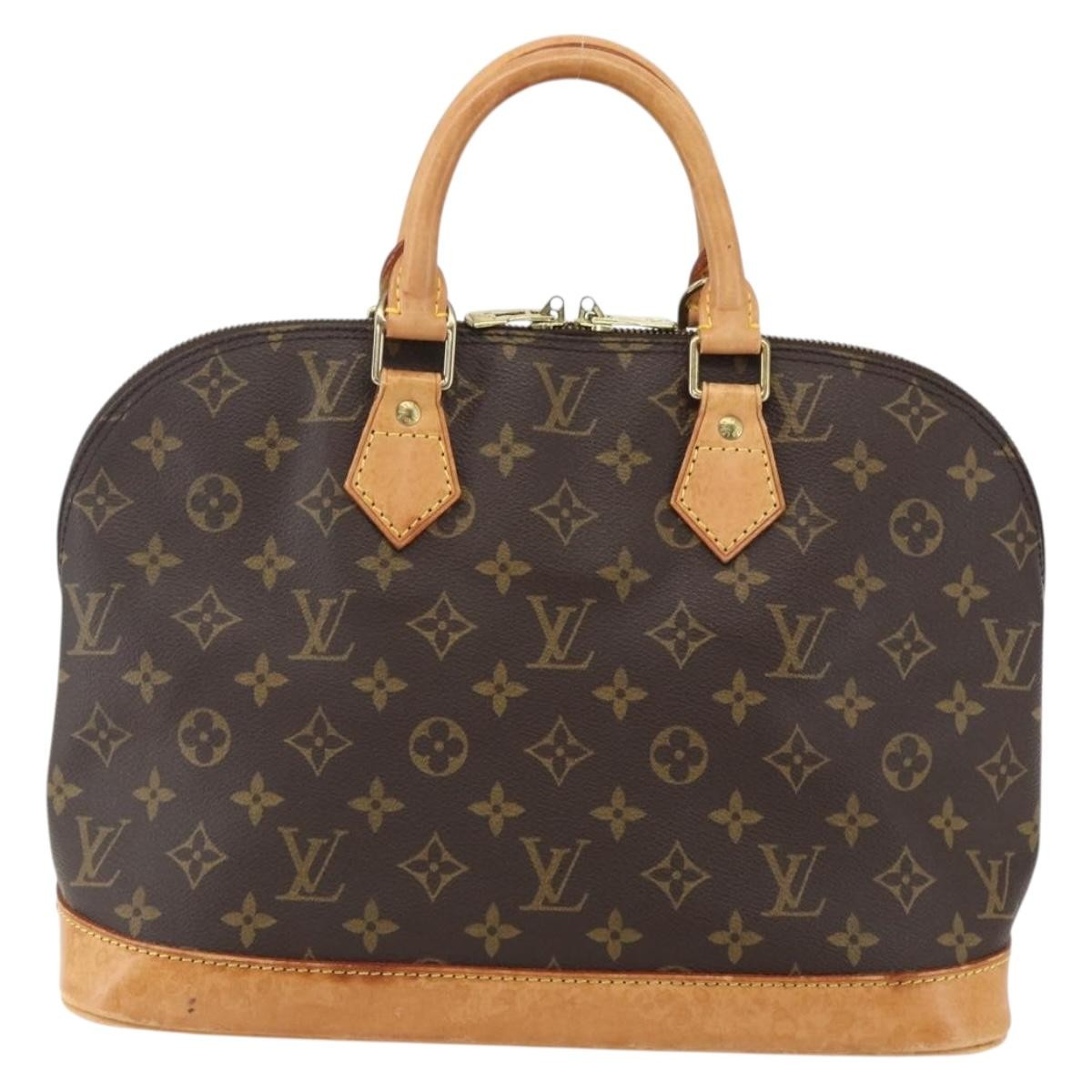 Louis Vuitton Alma Handbag Monogram Canvas Brown Canvas Handbag (Authentic  )