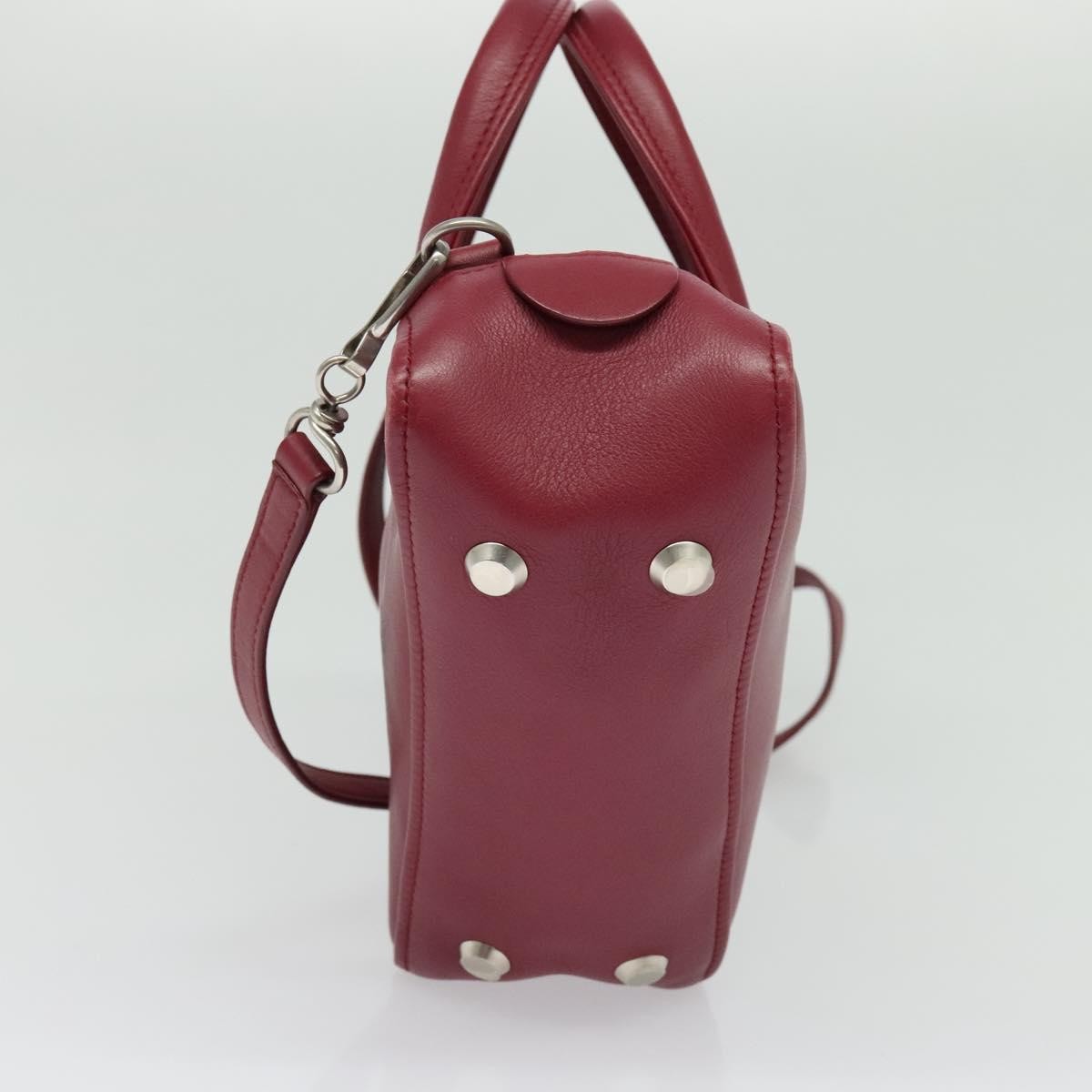 Balenciaga Triangle Duffle Bag Leather Red Leather Handbag (Authentic  )