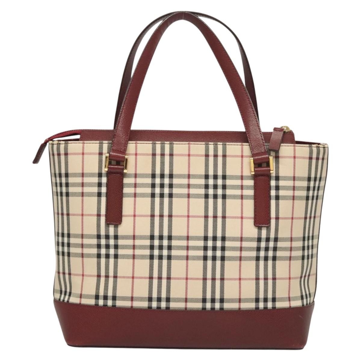 Burberry Nova Check Handbag Nova Check Canvas And Leather Beige Canvas Handbag (Authentic  )