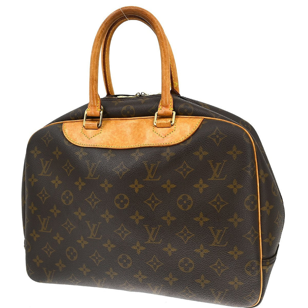 Louis Vuitton Deauville Handbag Monogram Canvas Brown Canvas Handbag ( )