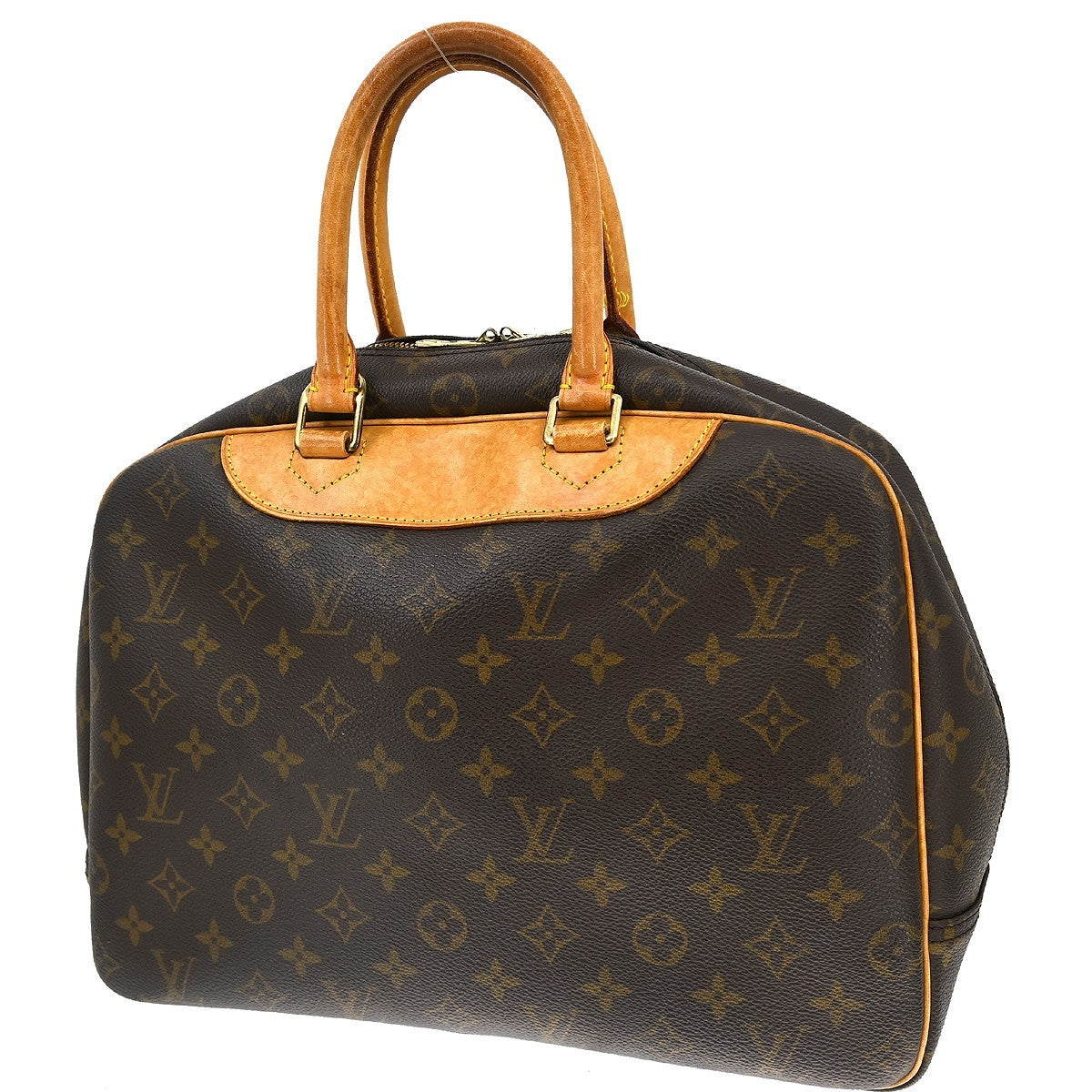 Louis Vuitton Deauville Handbag Monogram Canvas Brown Canvas Handbag ( )