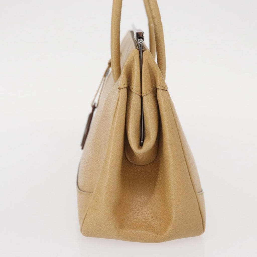 Gucci Vintage Handbag Leather Beige Leather Handbag (Authentic  )