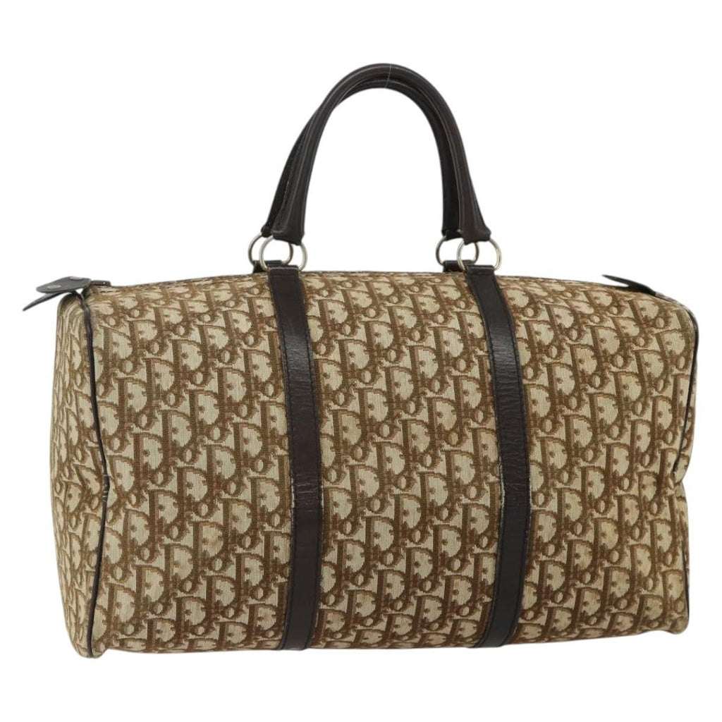Christian Dior Vintage Trotter Handbag Canvas Brown Canvas Handbag ( )