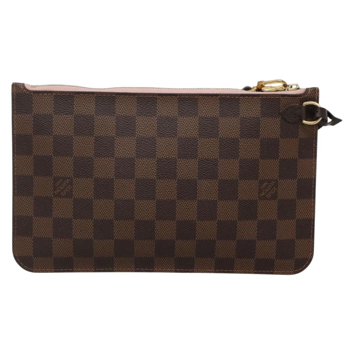 Louis Vuitton Neverfull Pochette Damier Brown Canvas Bag (Authentic  )