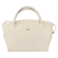 Bally Vintage Handbag Quilted Leather White Leather Handbag (Authentic  )