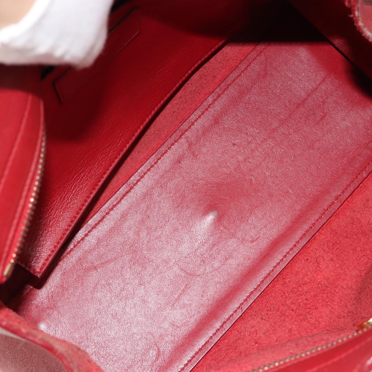Saint Laurent Monogram Cabas Leather Red Leather Handbag ( )