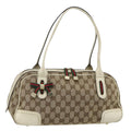 Gucci Vintage Web Sherry Line Handbag Micro Gg Canvas Beige Canvas Handbag ( )
