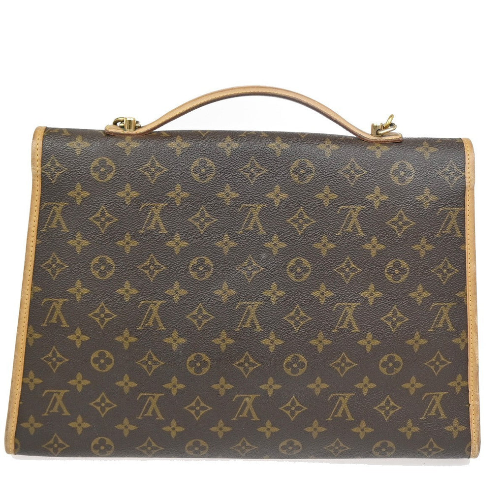 Louis Vuitton Beverly Briefcase Monogram Canvas Brown Canvas Briefcase Bag (Authentic  )