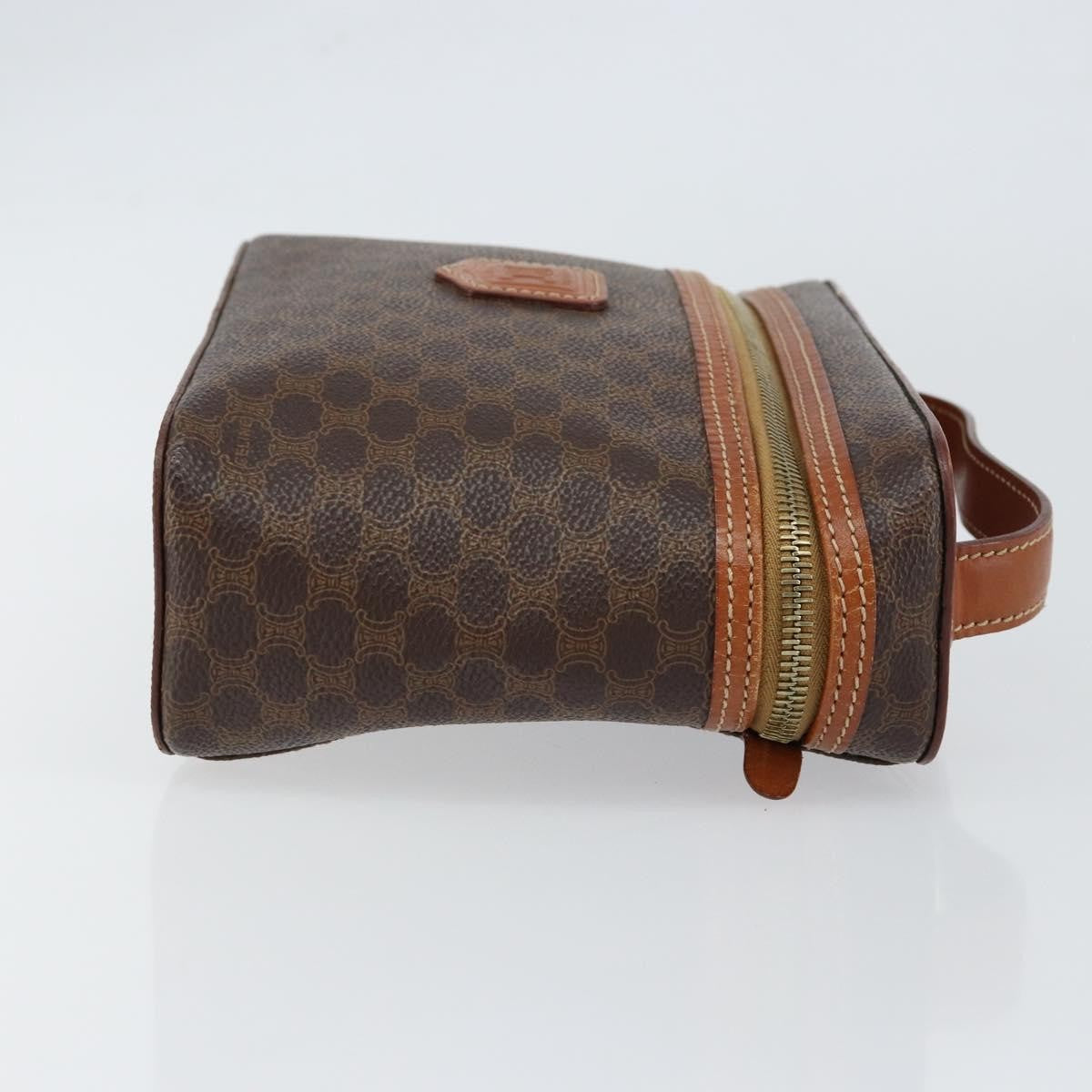 Celine Macadam Vanity Bag Canvas Brown Canvas Handbag (Authentic  )