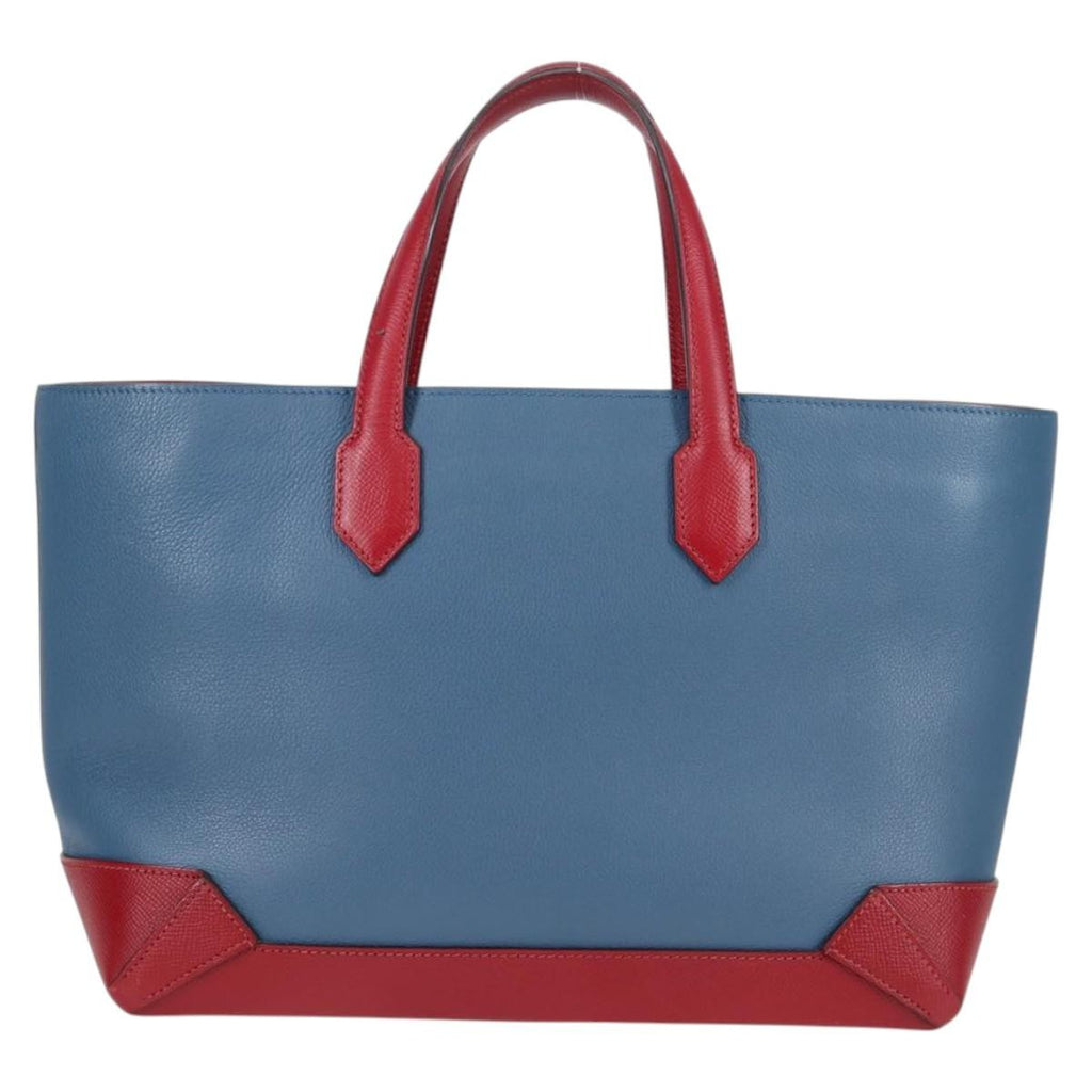 Hermes Maxibox Cabas Evercolor With Epsom Blue Leather Bag (Authentic  )
