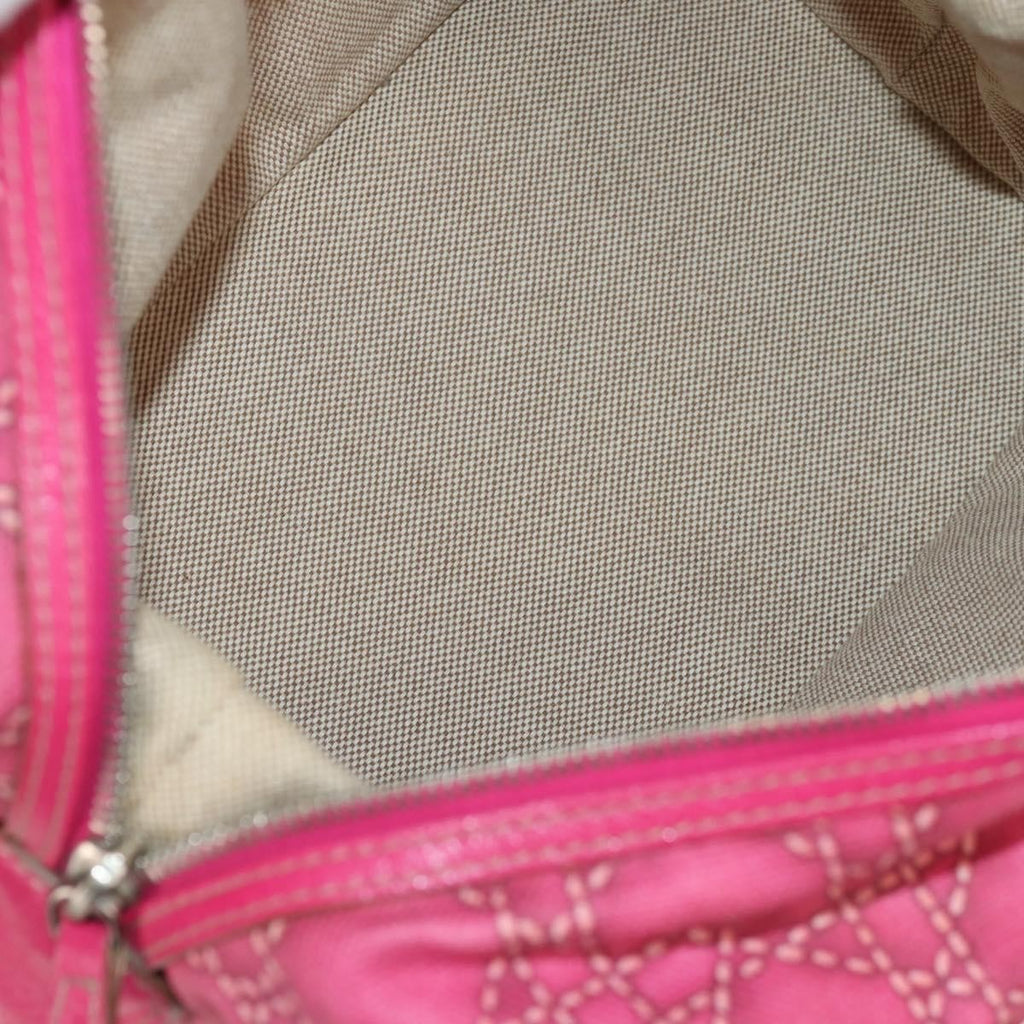Christian Dior Cannage Handbag Canvas Pink Canvas Handbag (Authentic  )
