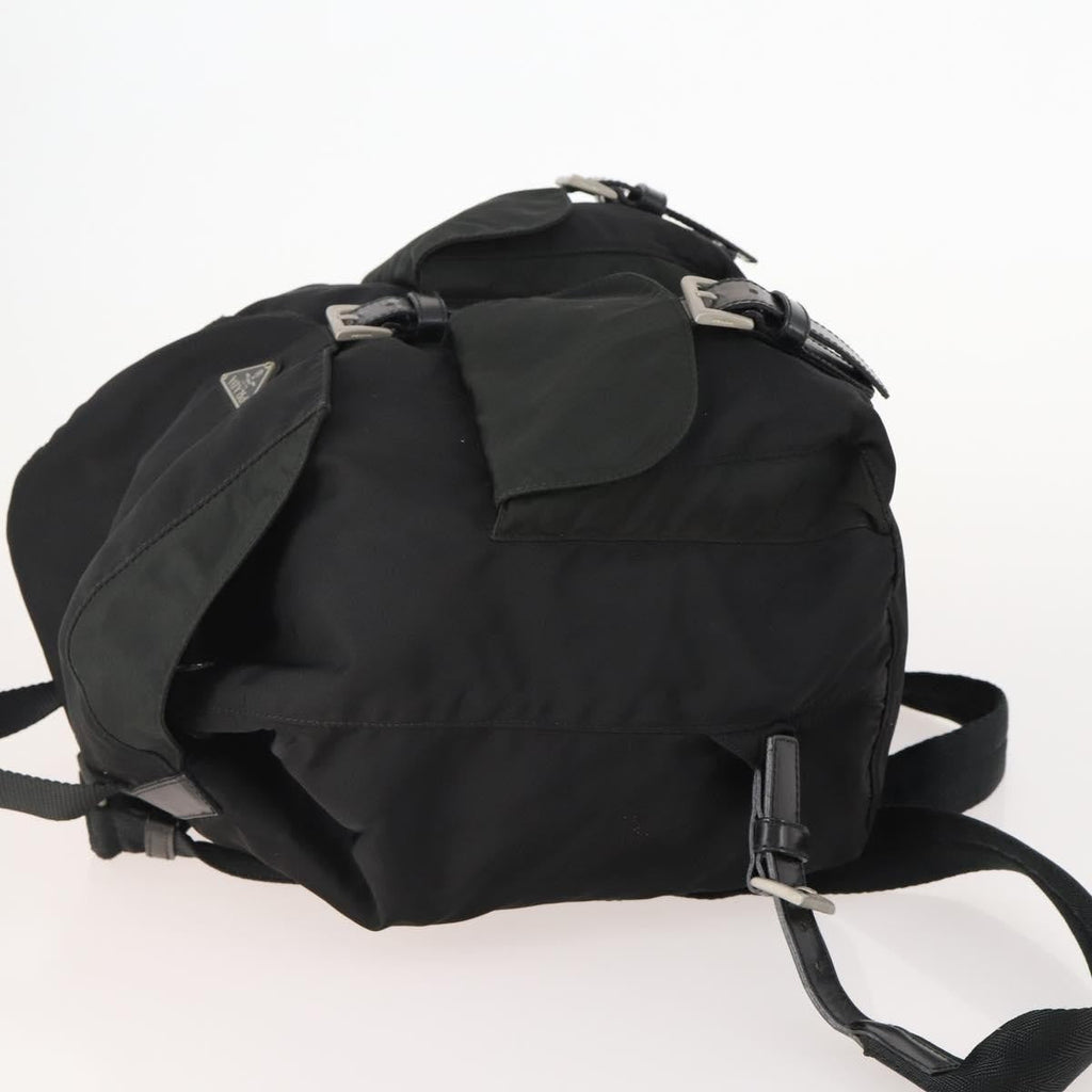 Prada Double Front Pocket Backpack Tessuto Black Nylon Backpack Bag ( )