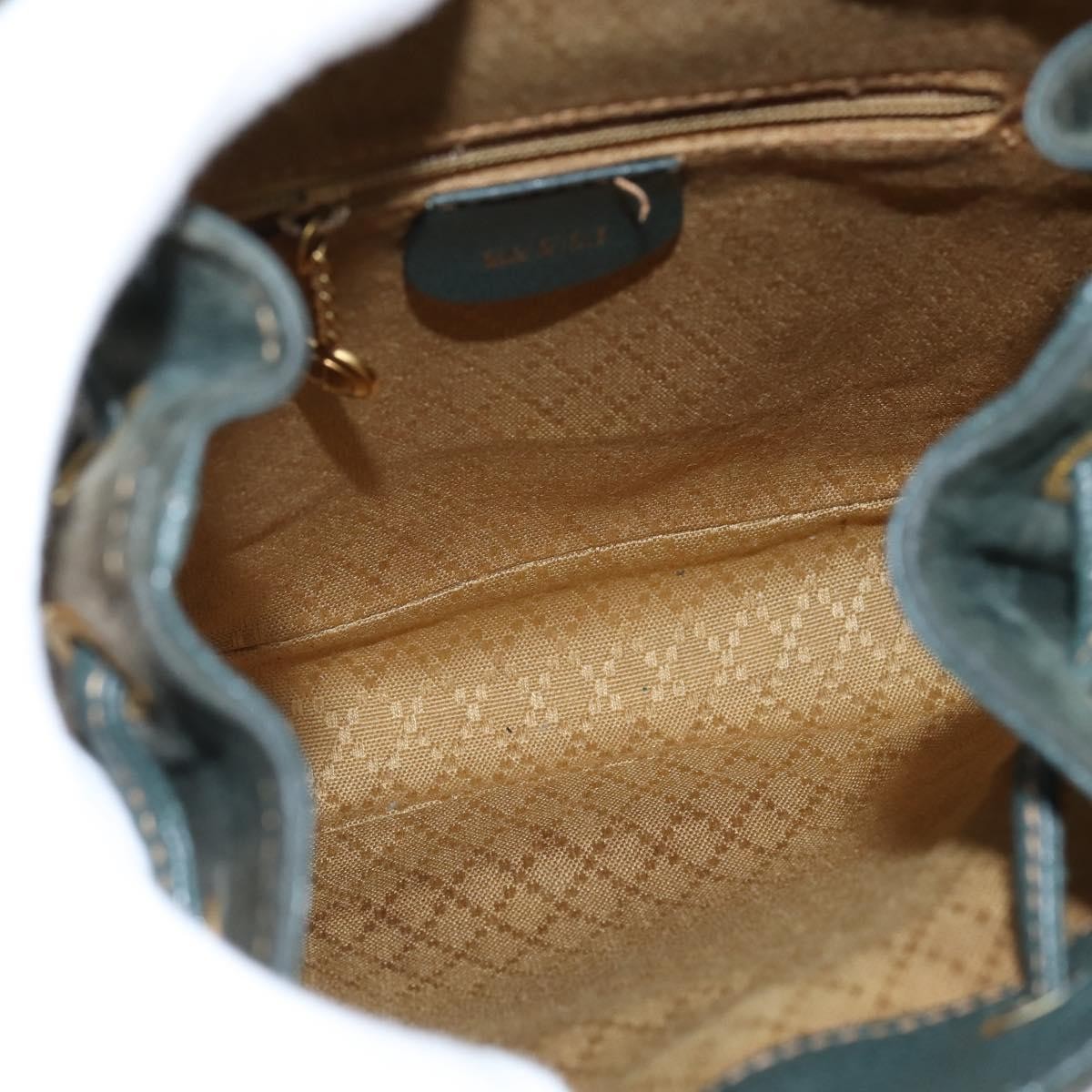 Gucci Vintage Bamboo Backpack Suede Khaki Suede Backpack Bag (Authentic  )
