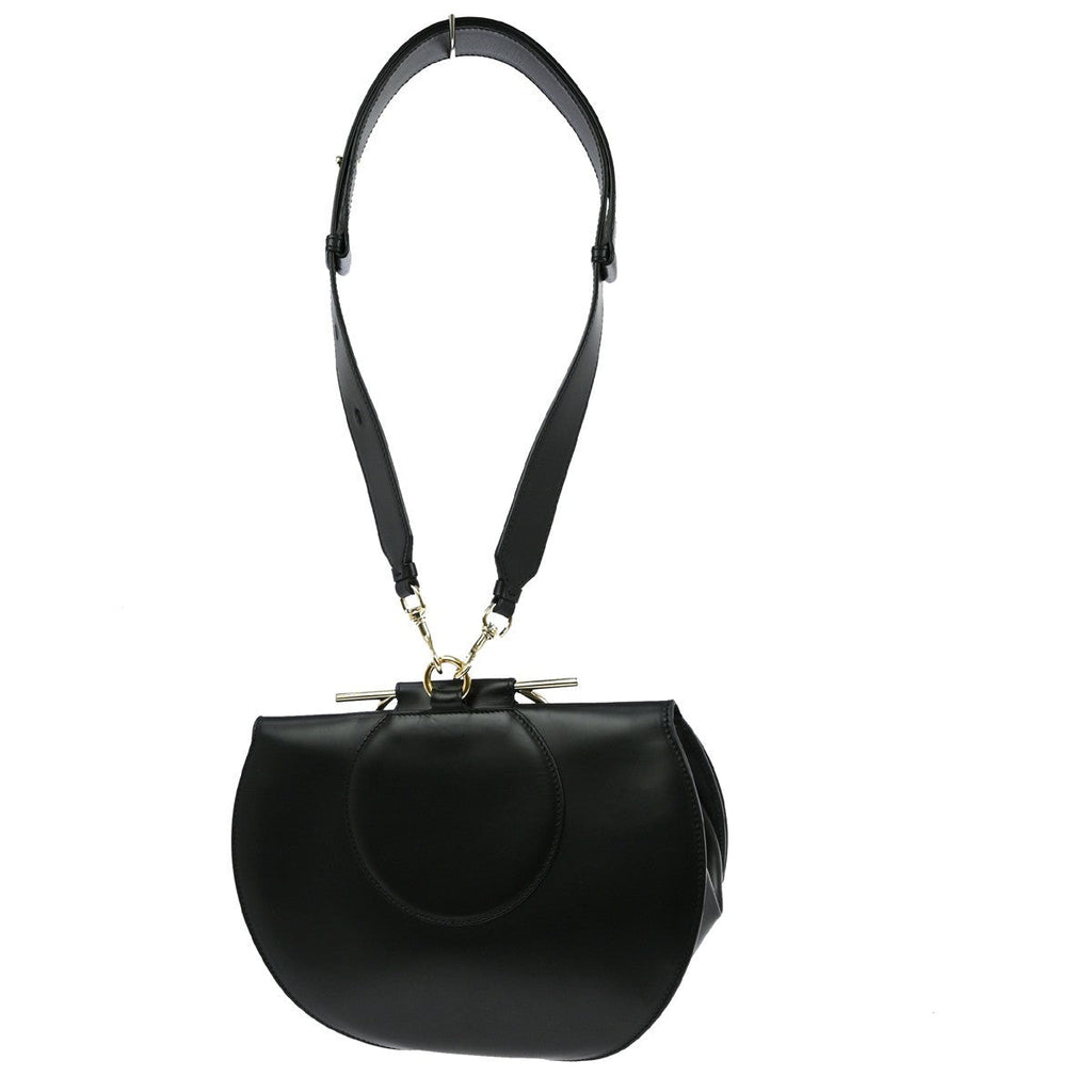 Salvatore Ferragamo Daphne Shoulder Bag Leather Black Leather Handbag ( )