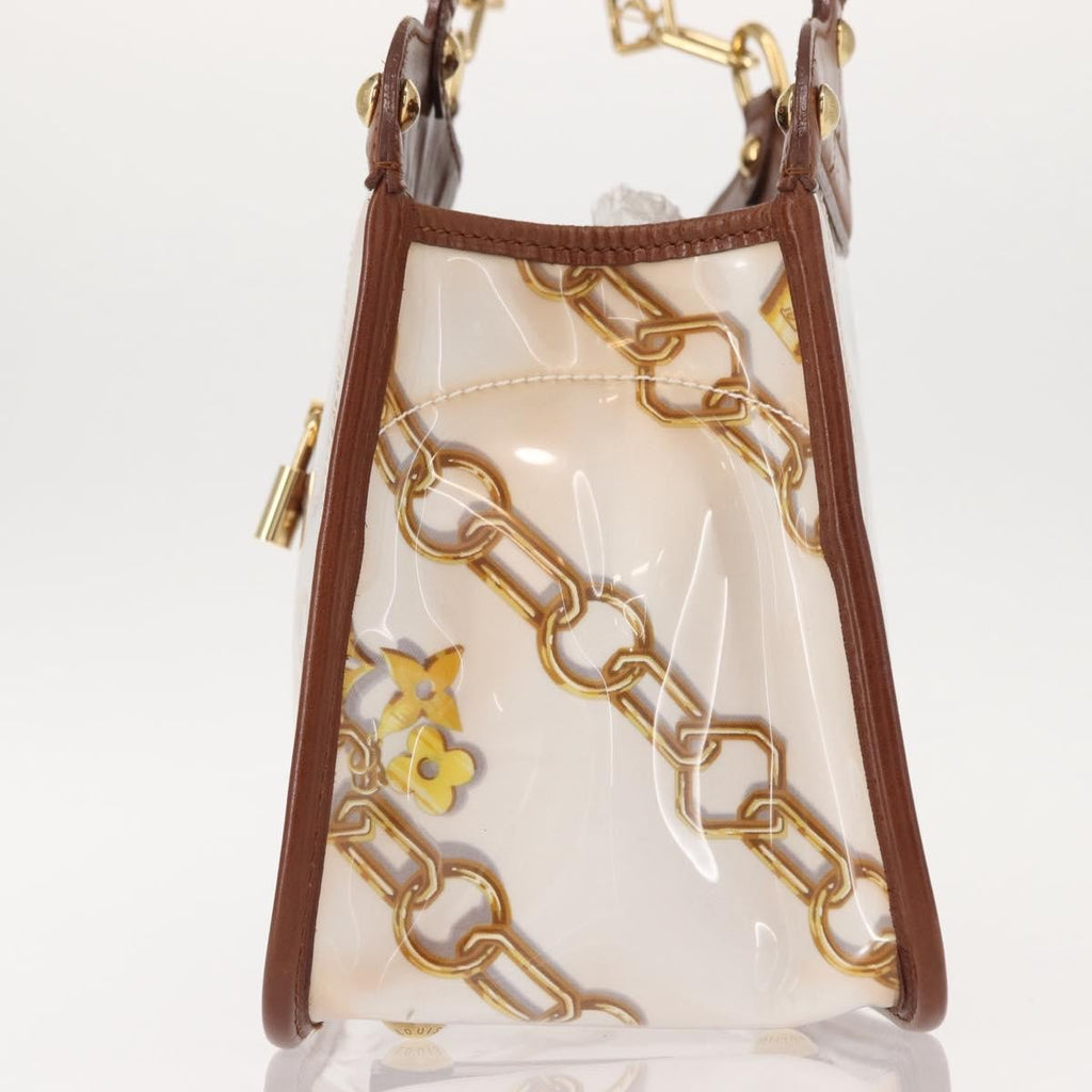 Louis Vuitton Charms Cabas Pvc Over Printed Silk Brown Canvas Handbag (Authentic  )