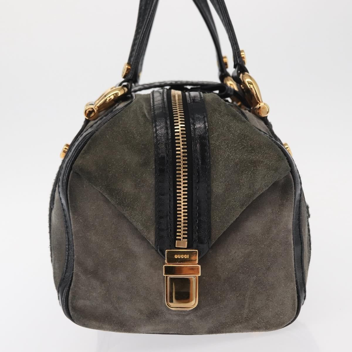 Gucci Aviatrix Satchel Suede Black Suede Handbag (Authentic  )