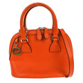 Gucci Convertible Dome Satchel Leather Orange Leather Handbag ( )