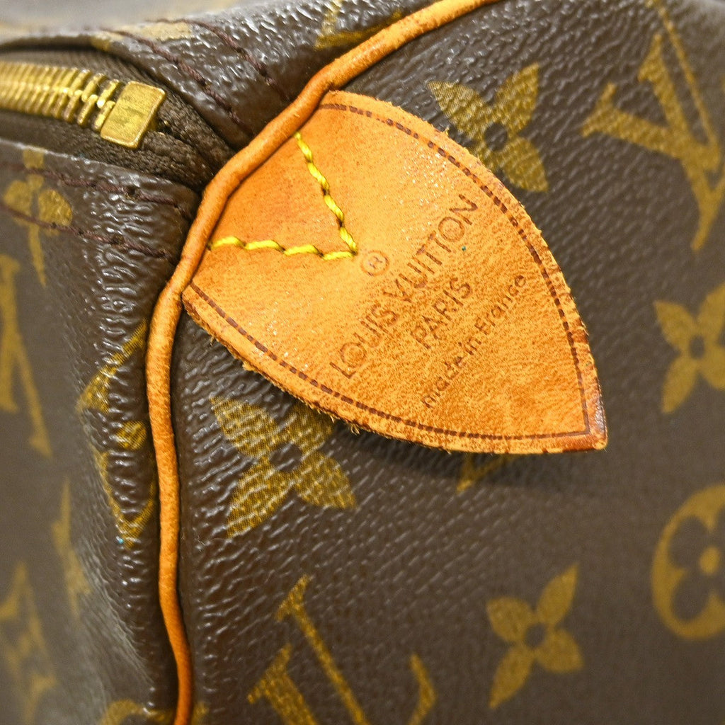Louis Vuitton Speedy Handbag Monogram Canvas Brown Canvas Handbag ( )