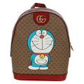 Gucci Doraemon Zip Backpack Printed Mini Gg Coated Canvas Beige Canvas Backpack Bag (Authentic  )