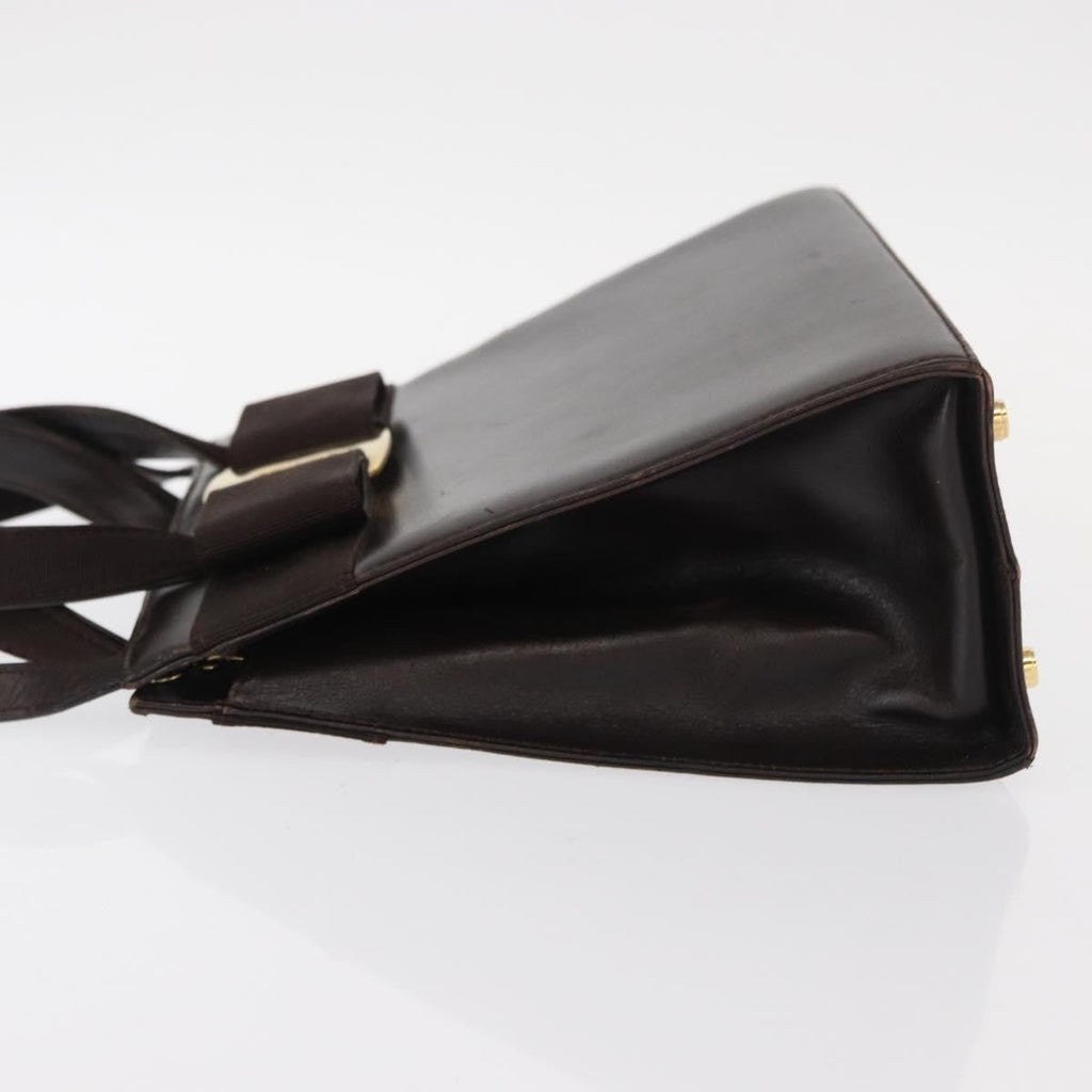 Salvatore Ferragamo Convertible Vara Bow Tote Leather Brown Leather Handbag (Authentic  )