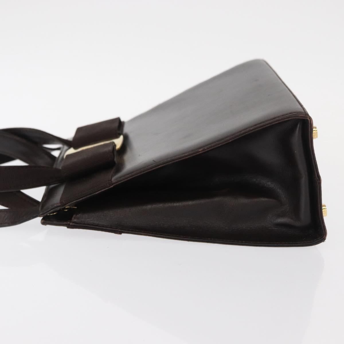 Salvatore Ferragamo Convertible Vara Bow Tote Leather Brown Leather Handbag (Authentic  )
