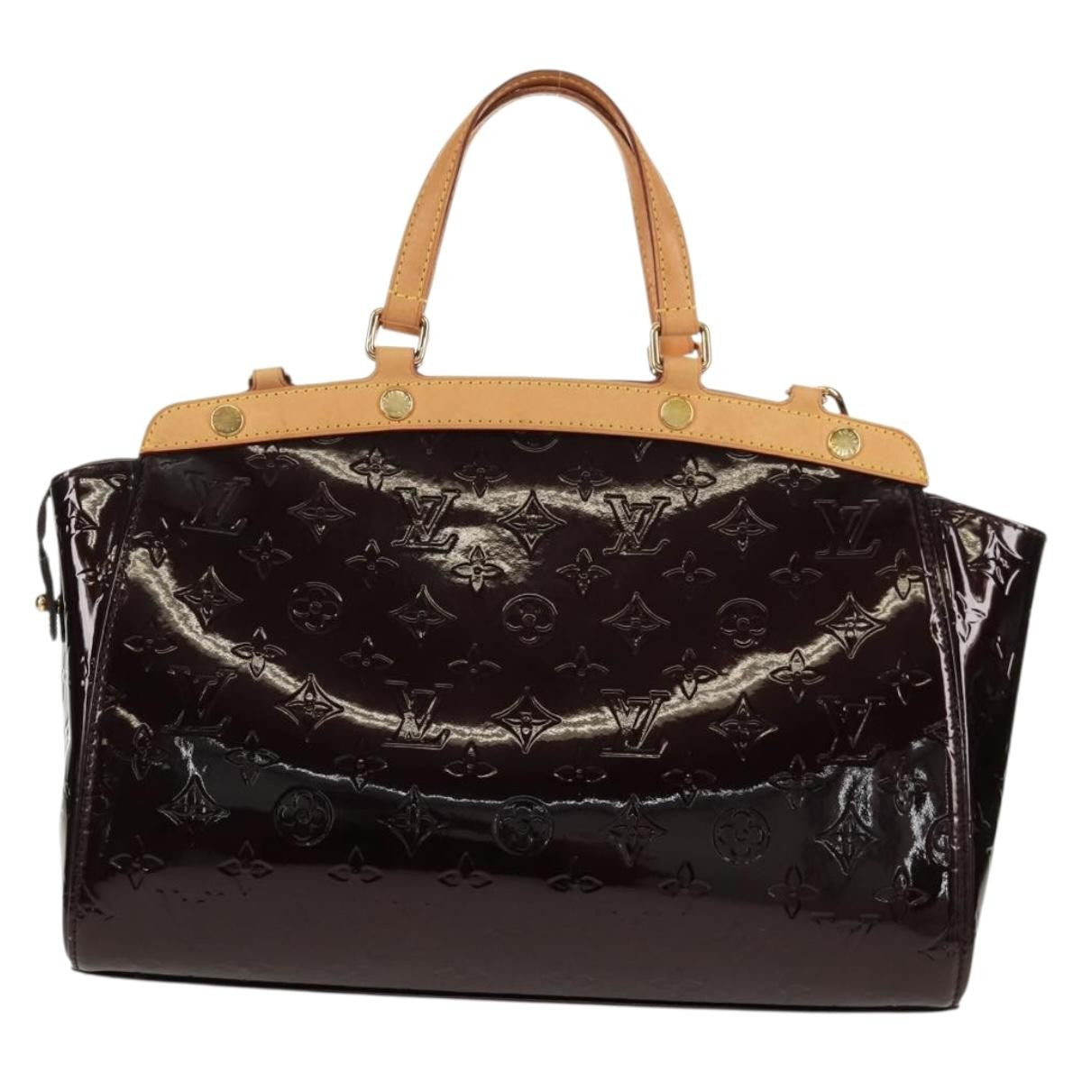 Louis Vuitton Brea Handbag Monogram Vernis Burgundy Patent_Leather Handbag (Authentic  )