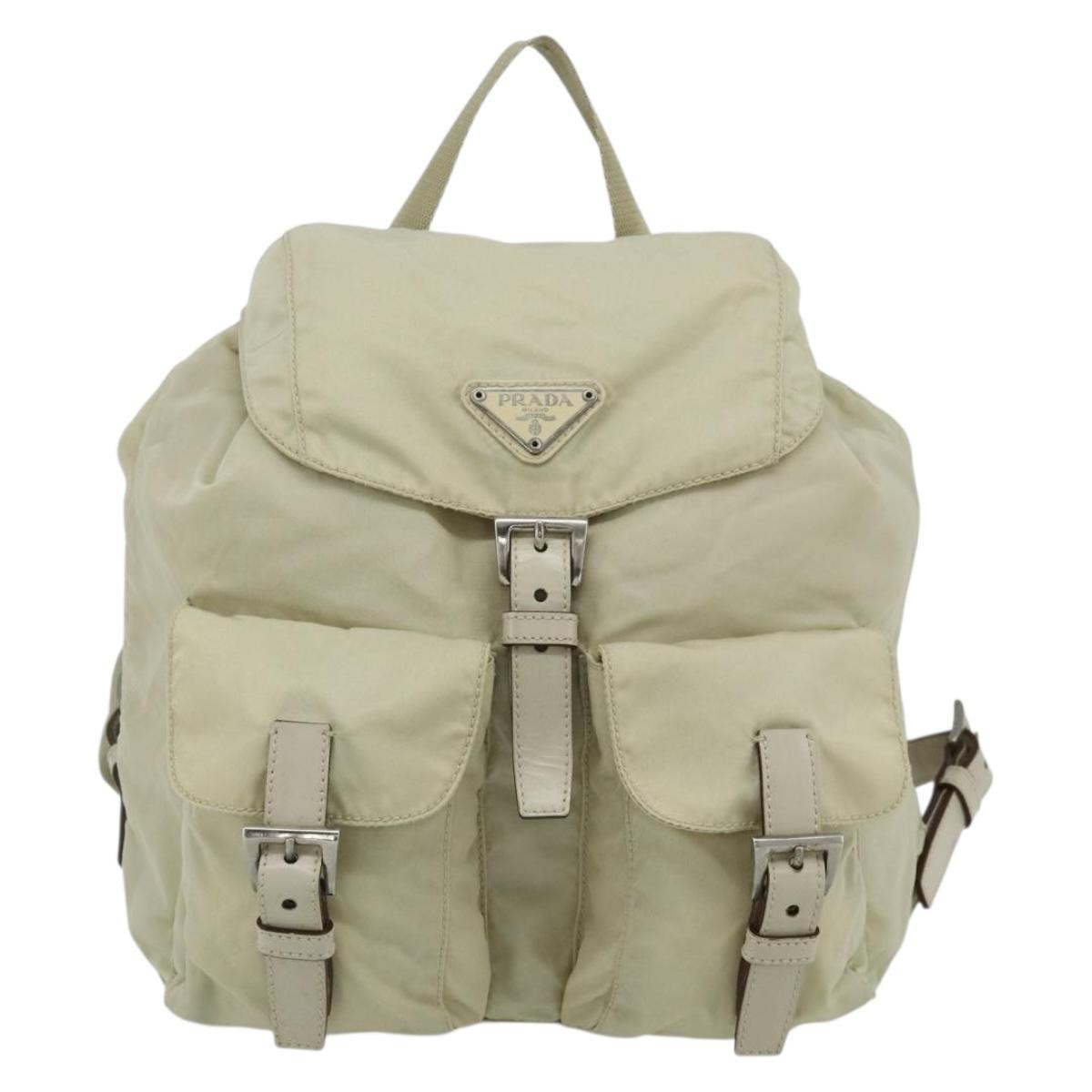 Prada Sac À Dos Re-Nylon Nylon Beige Nylon Backpack Bag ( )