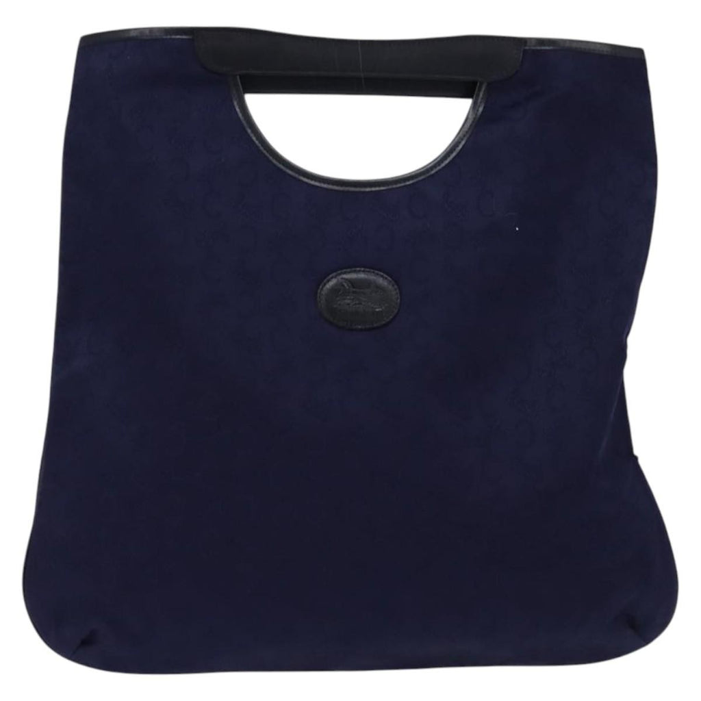 Celine C Sulky Handbag Canvas Navy Canvas Handbag (Authentic  )