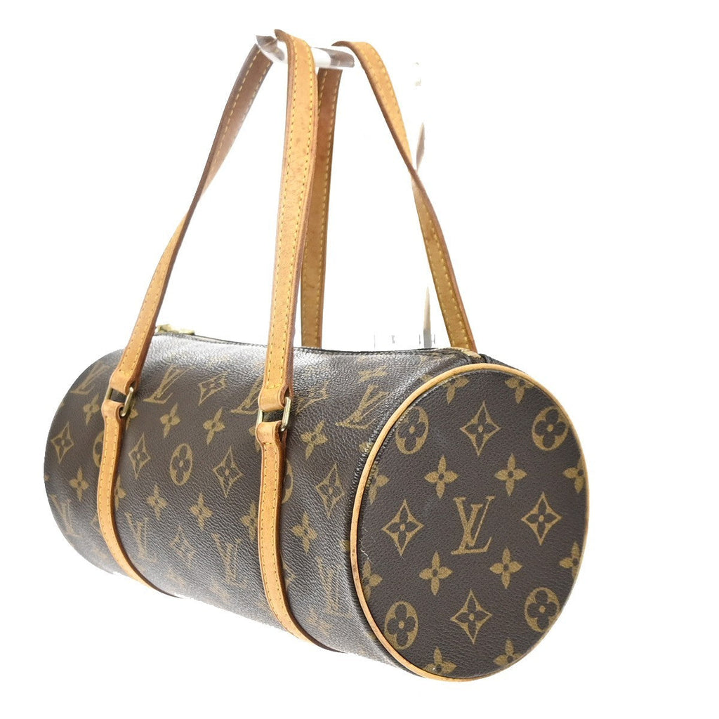 Louis Vuitton Papillon Handbag Monogram Canvas Brown Leather Handbag ( )