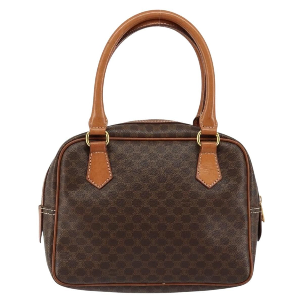 Celine Macadam Handbag Macadam With Leather Brown Canvas Handbag (Authentic  )