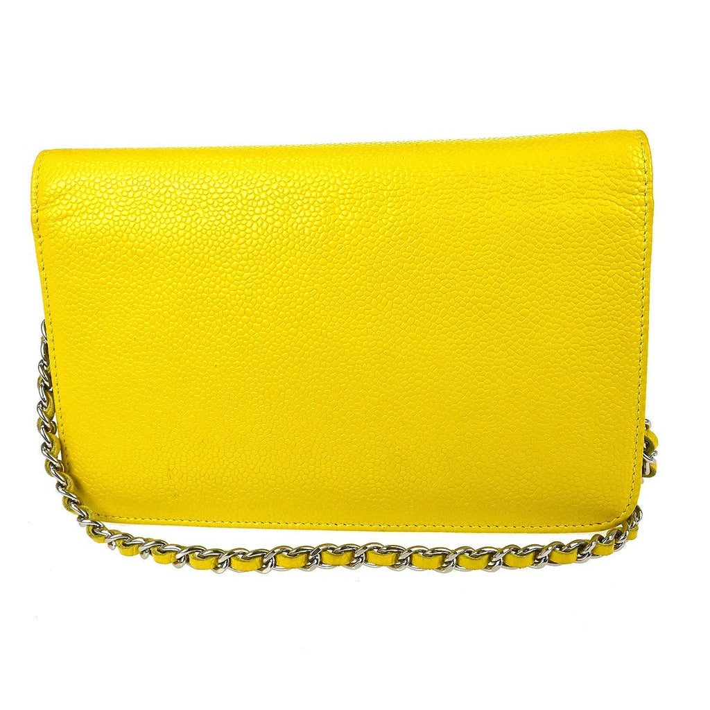 Chanel Wallet On Chain Caviar Yellow Calfskin Handbag ( )